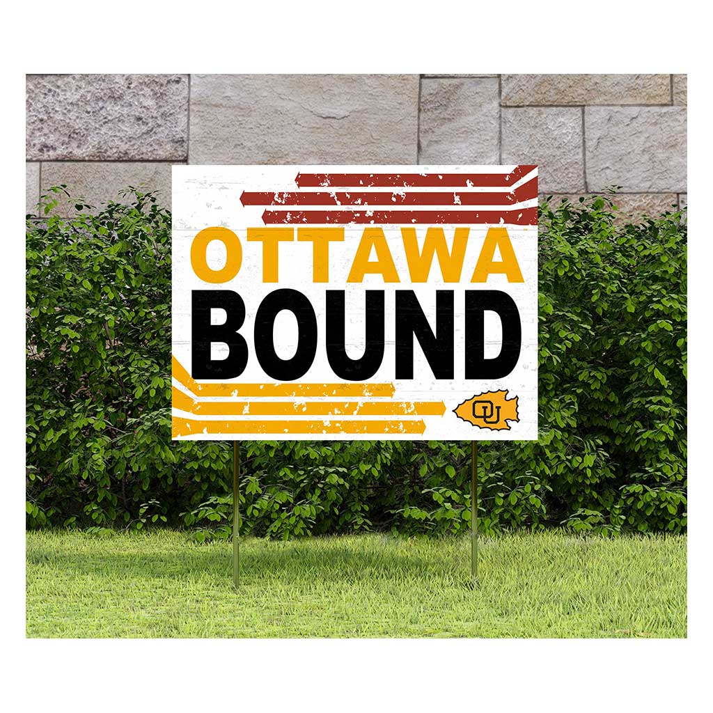18x24 Lawn Sign Retro School Bound Ottawa University Ottawa