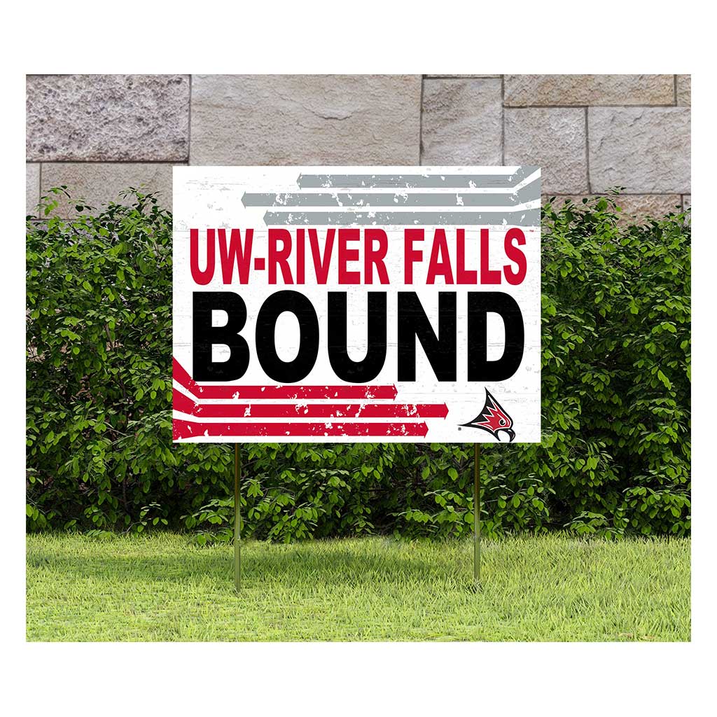 18x24 Lawn Sign Retro School Bound Wisconsin - River Falls FALCONS