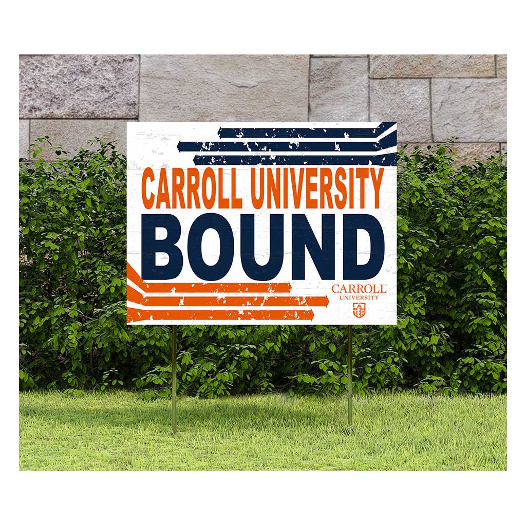 18x24 Lawn Sign Retro School Bound Carroll University PIONEERS
