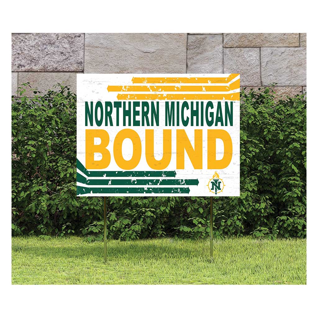 18x24 Lawn Sign Retro School Bound Northern Michigan University Wildcats