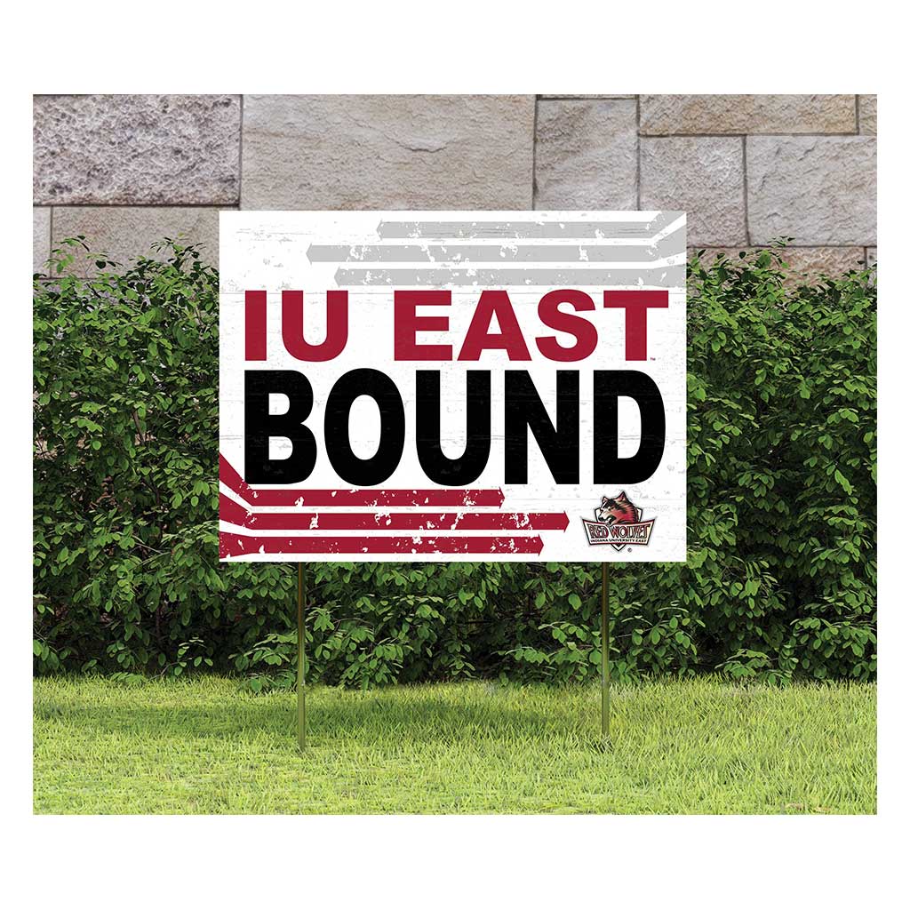 18x24 Lawn Sign Retro School Bound Indiana University East Red Wolves