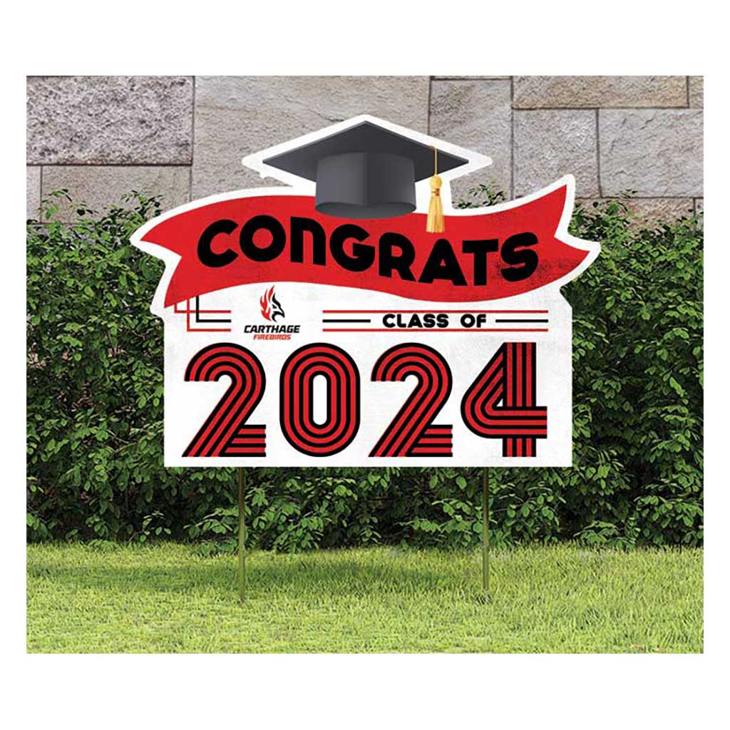 18x24 Congrats Graduation Lawn Sign Carthage College Firbirds