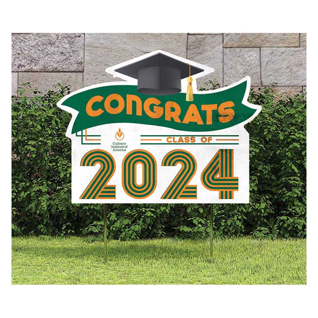 18x24 Congrats Graduation Lawn Sign Culinary Institute of America Steels