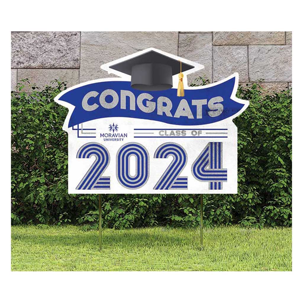 18x24 Congrats Graduation Lawn Sign Moravian College Greyhounds
