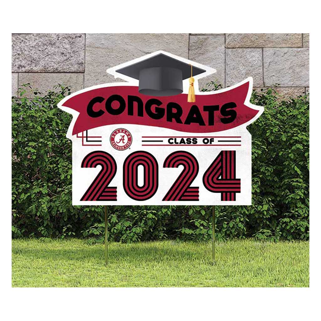 18x24 Congrats Graduation Lawn Sign Alabama Crimson Tide