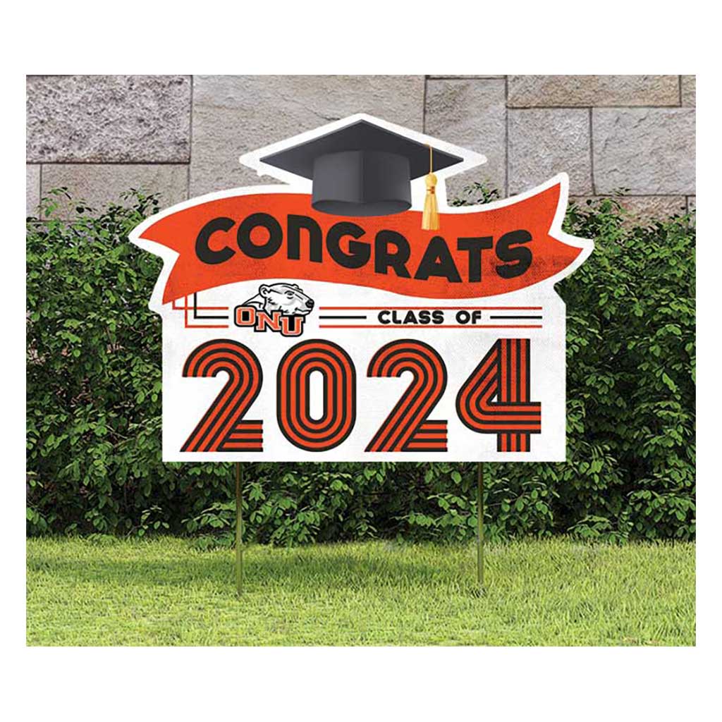 18x24 Congrats Graduation Lawn Sign Ohio Northern University Polar Bears