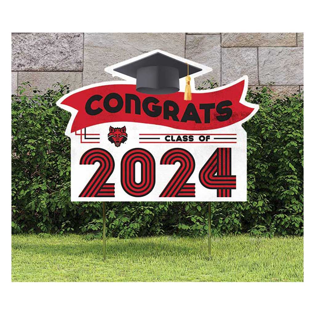 18x24 Congrats Graduation Lawn Sign Arkansas State Red Wolves