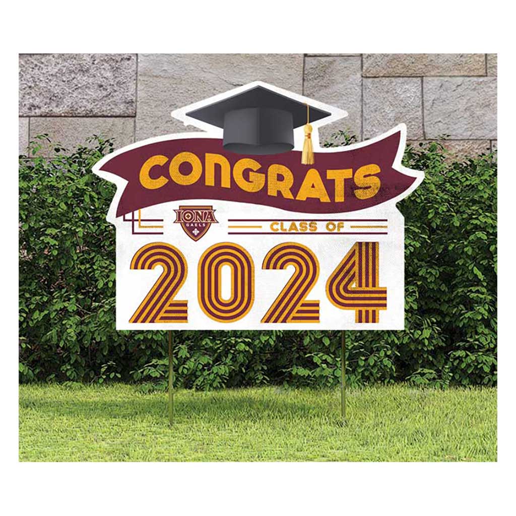 18x24 Congrats Graduation Lawn Sign Iona College Gaels