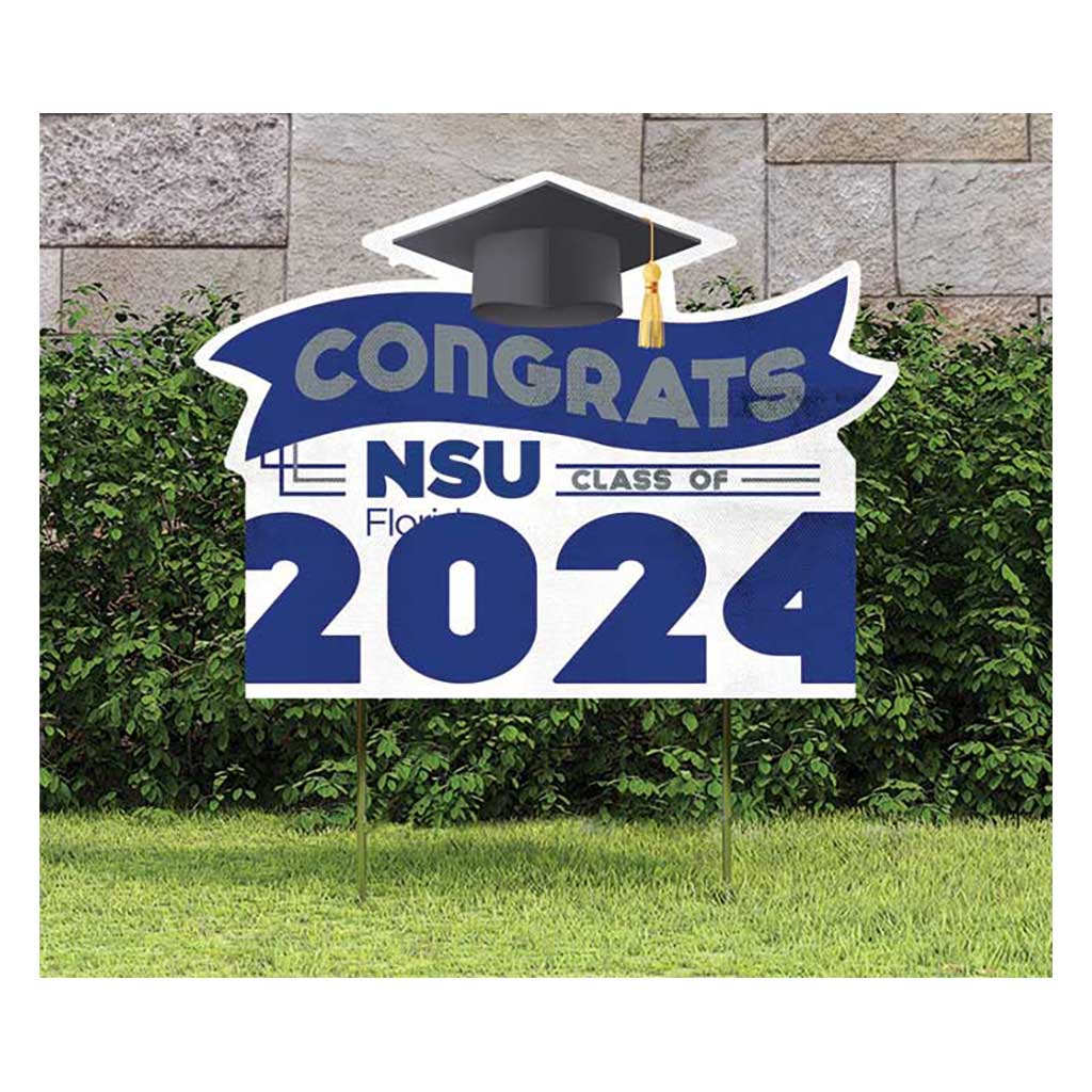 18x24 Congrats Graduation Lawn Sign Nova Southeastern University Sharks