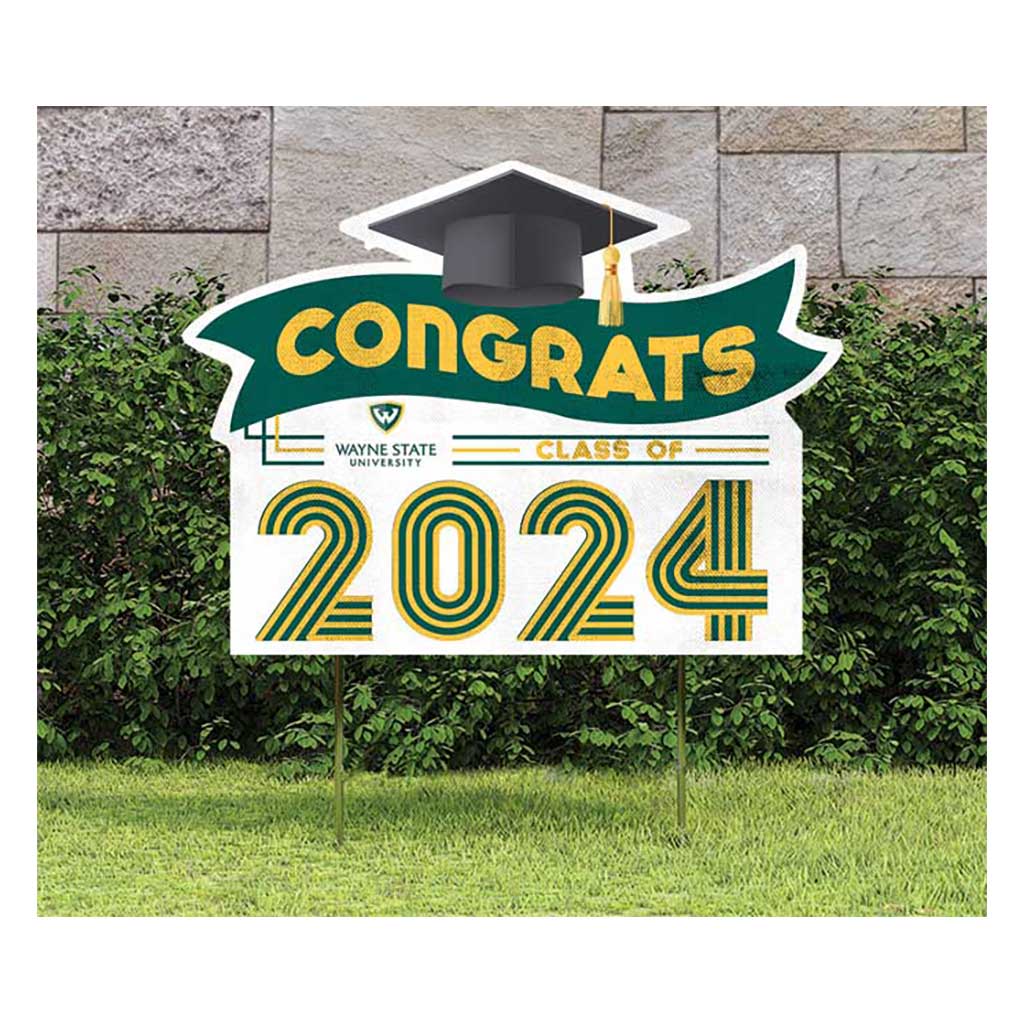 18x24 Congrats Graduation Lawn Sign Wayne State University Warriors