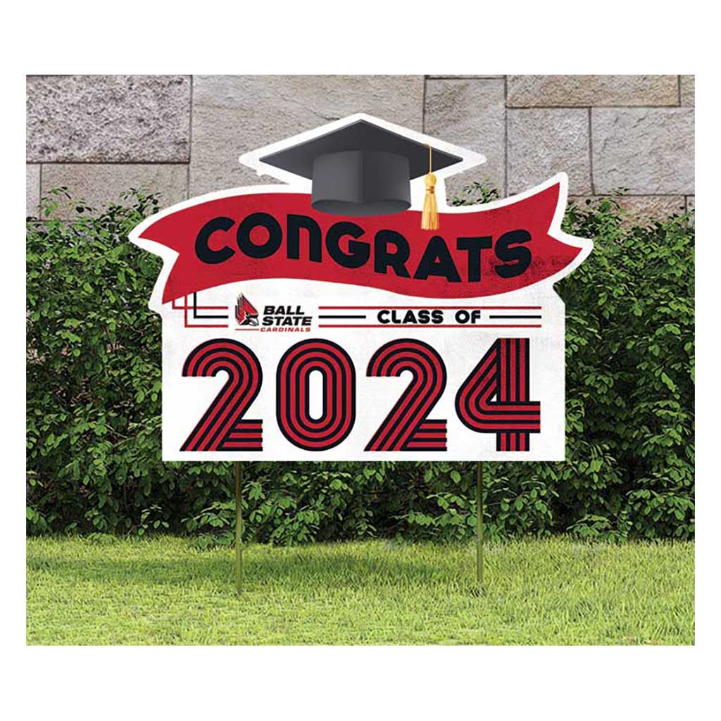 18x24 Congrats Graduation Lawn Sign Ball State Cardinals