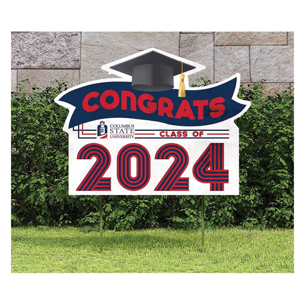 18x24 Congrats Graduation Lawn Sign Columbus State University Cougars