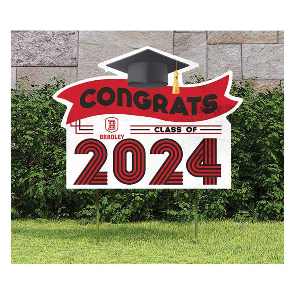 18x24 Congrats Graduation Lawn Sign Bradley Braves
