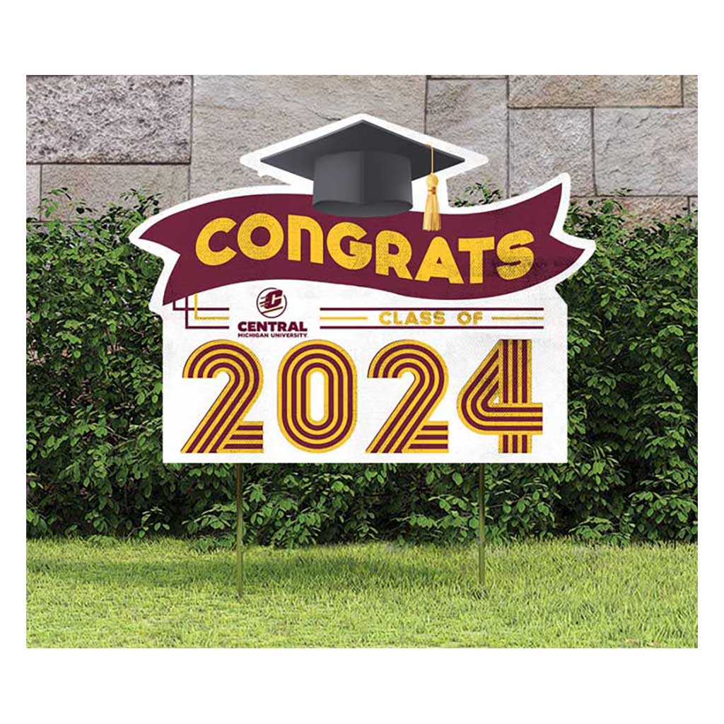 18x24 Congrats Graduation Lawn Sign Central Michigan Chippewas