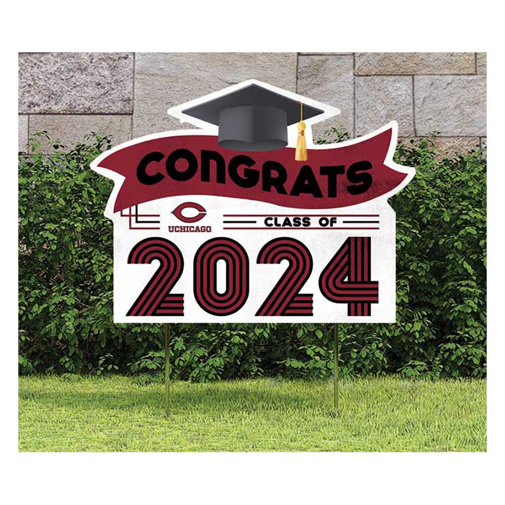 18x24 Congrats Graduation Lawn Sign University of Chicago Maroons