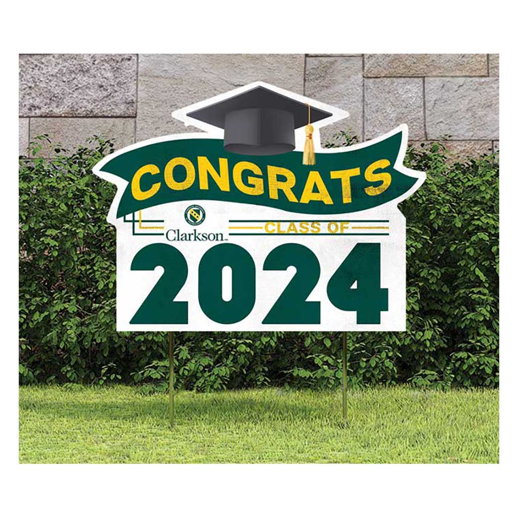 18x24 Congrats Graduation Lawn Sign Clarkson University Golden Knights