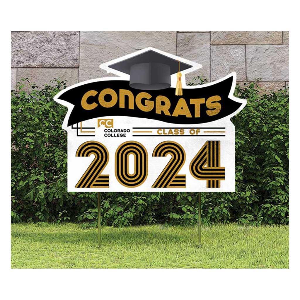 18x24 Congrats Graduation Lawn Sign Colorado College Tigers