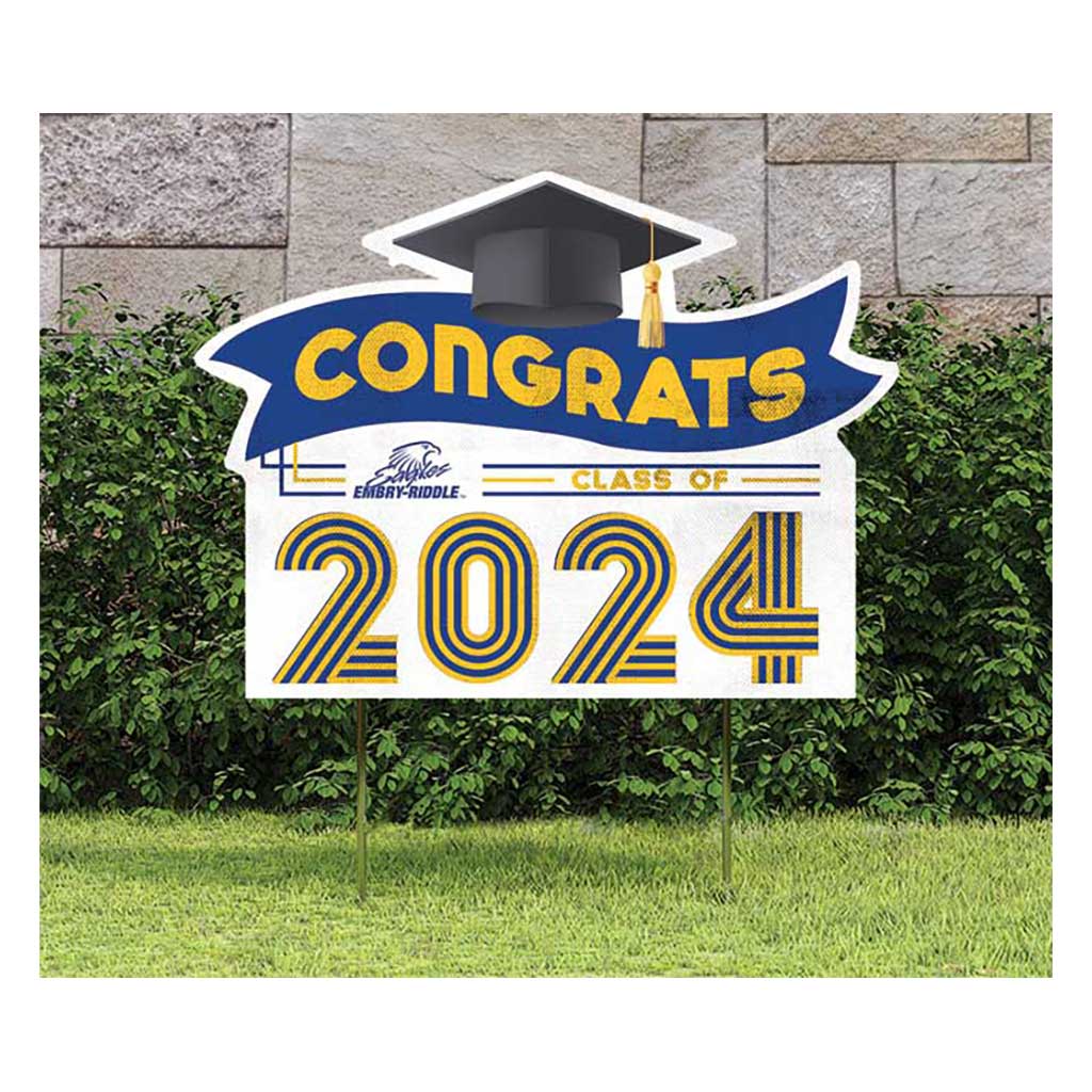 18x24 Congrats Graduation Lawn Sign Embry-Riddle Aeronautical University Eagles