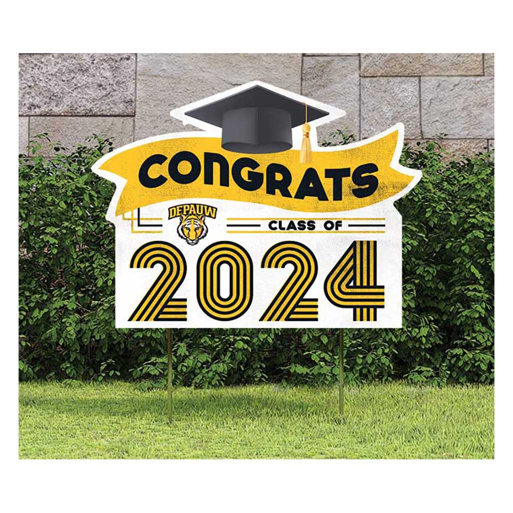 18x24 Congrats Graduation Lawn Sign Depauw Tigers