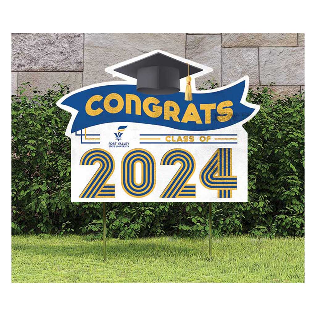 18x24 Congrats Graduation Lawn Sign Fort Valley State Wildcats