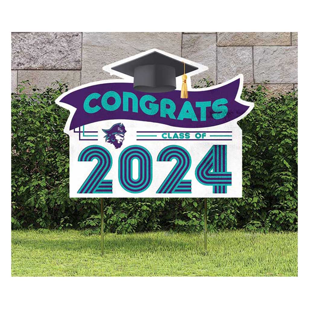 18x24 Congrats Graduation Lawn Sign Florida Southwestern State Buccaneers