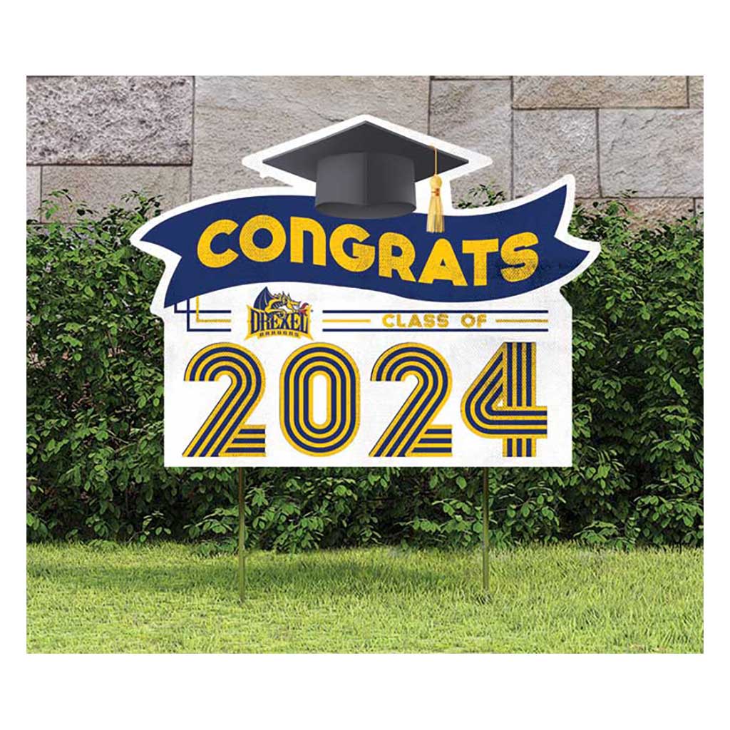 18x24 Congrats Graduation Lawn Sign Drexel Dragons