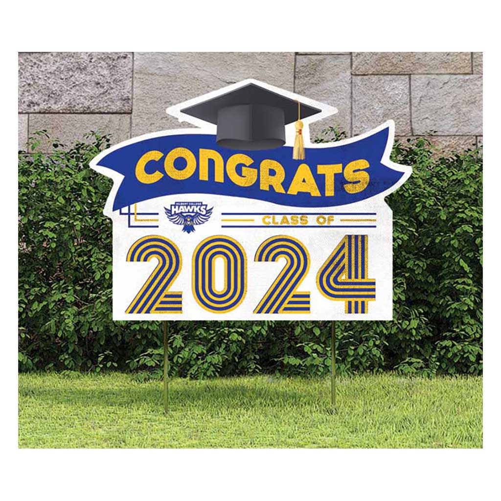 18x24 Congrats Graduation Lawn Sign Hilbert College Hawks