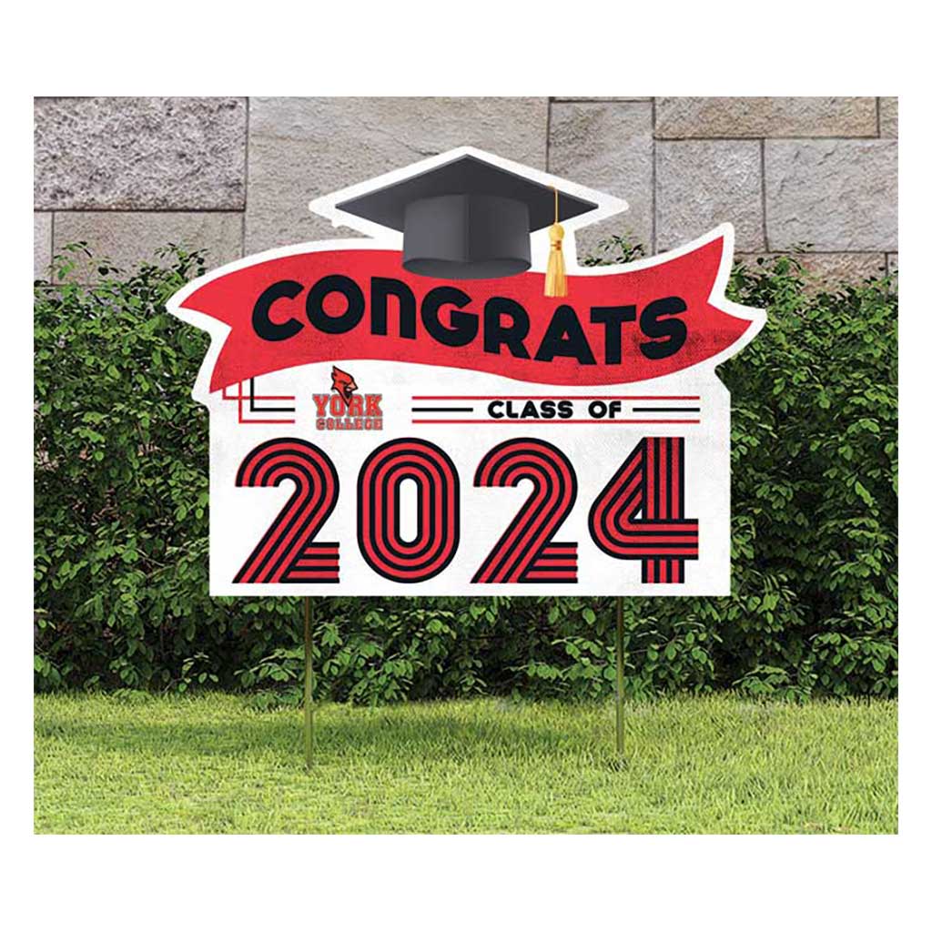 18x24 Congrats Graduation Lawn Sign York College Cardinals