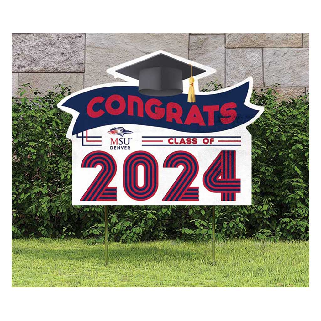 18x24 Congrats Graduation Lawn Sign Metropolitan State University of Denver Roadrunners