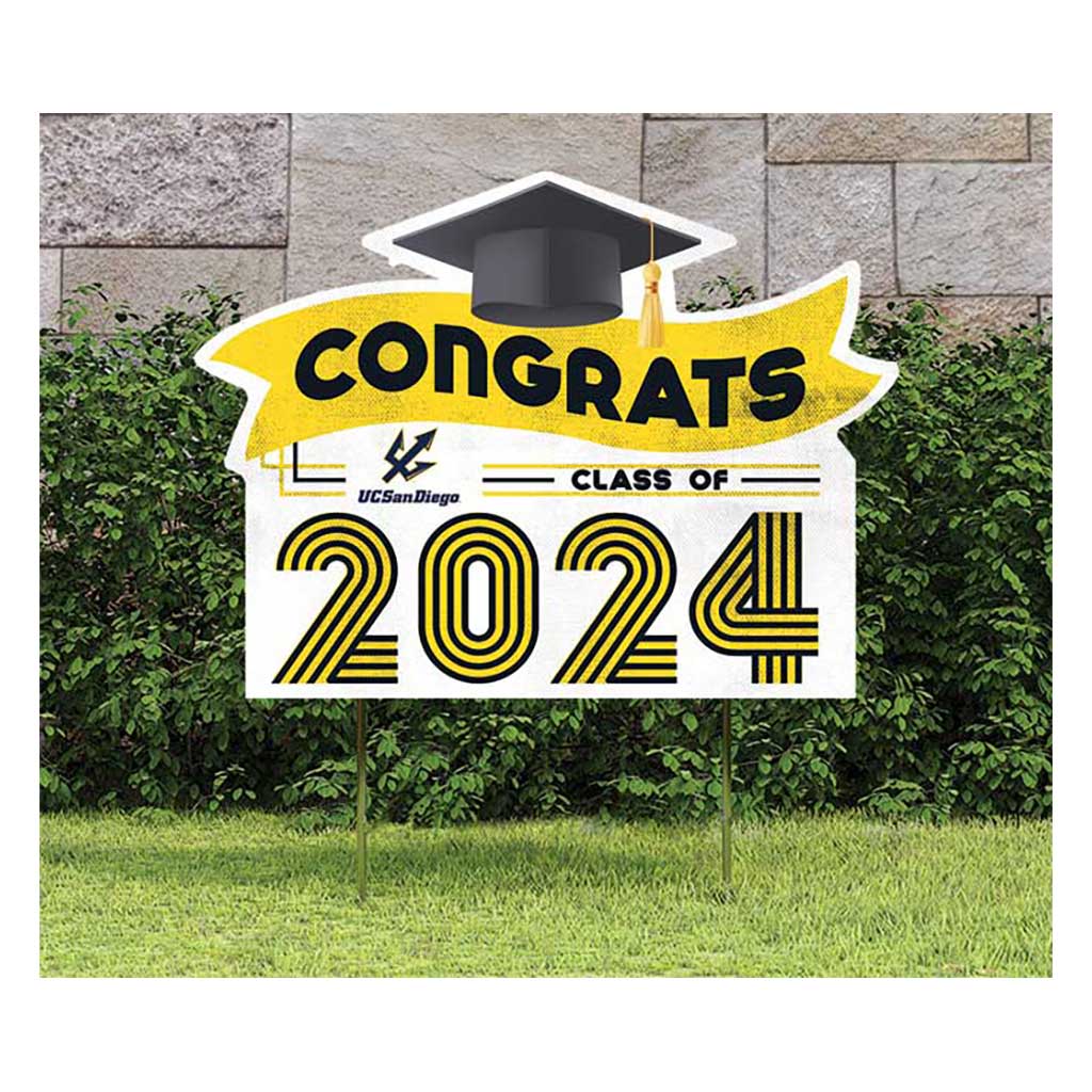 18x24 Congrats Graduation Lawn Sign University of California San Diego Tritons