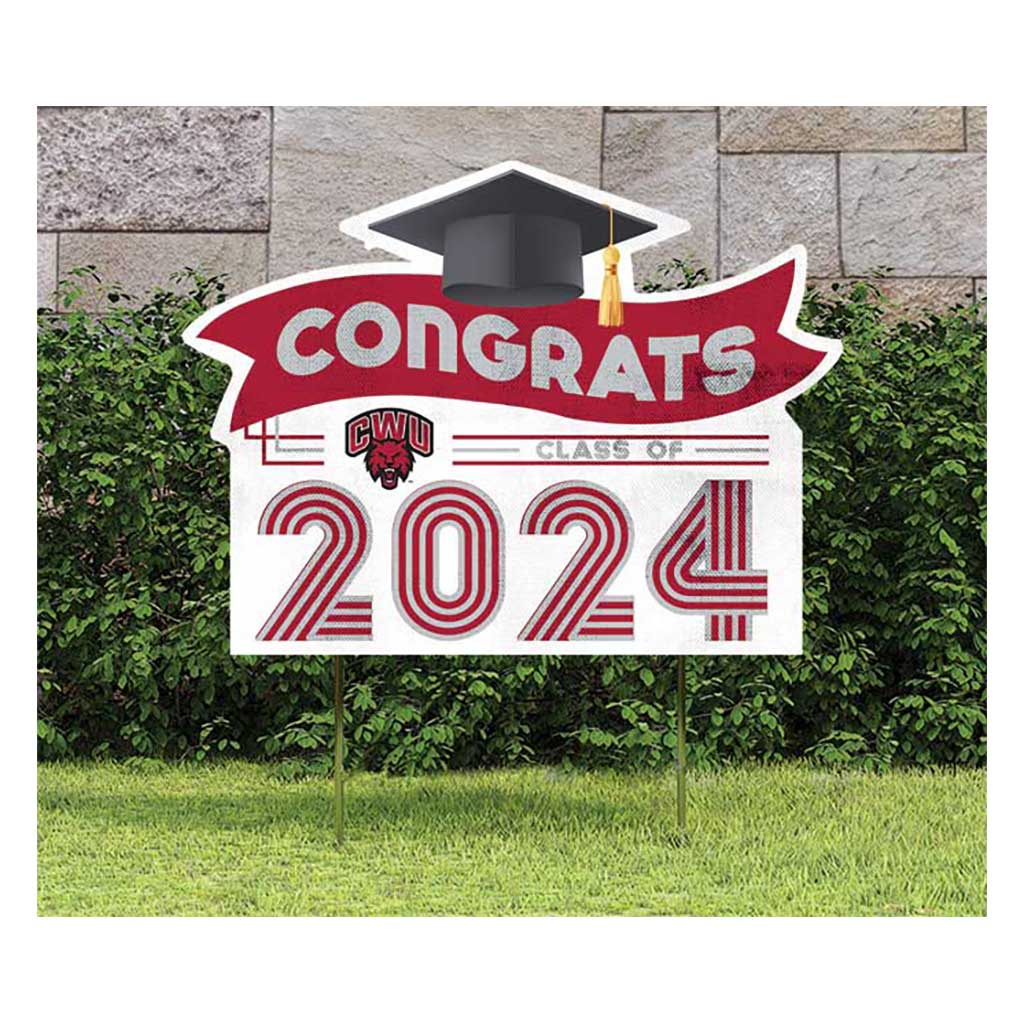 18x24 Congrats Graduation Lawn Sign University of Central Washington Wildcats