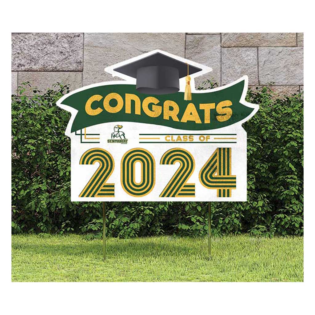 18x24 Congrats Graduation Lawn Sign St. Norbert College Green Knights