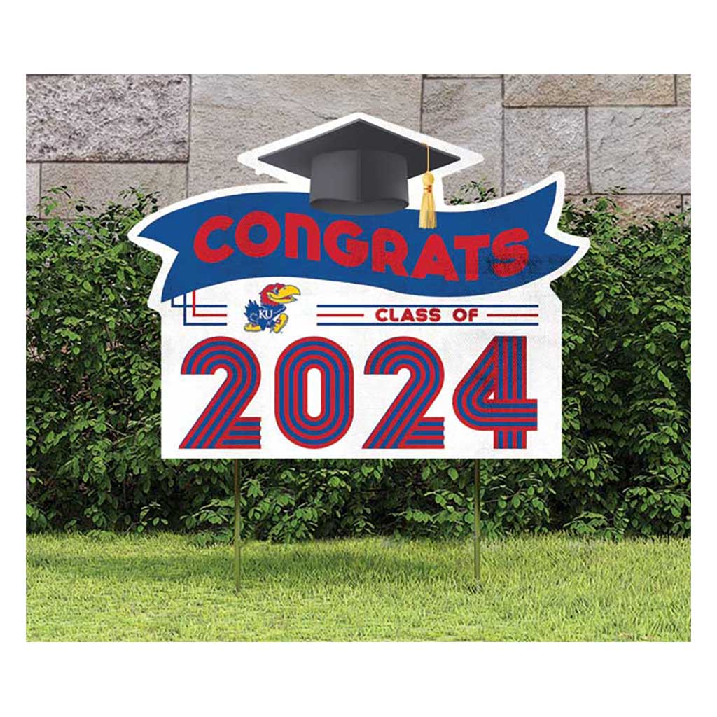 18x24 Congrats Graduation Lawn Sign Kansas Jayhawks