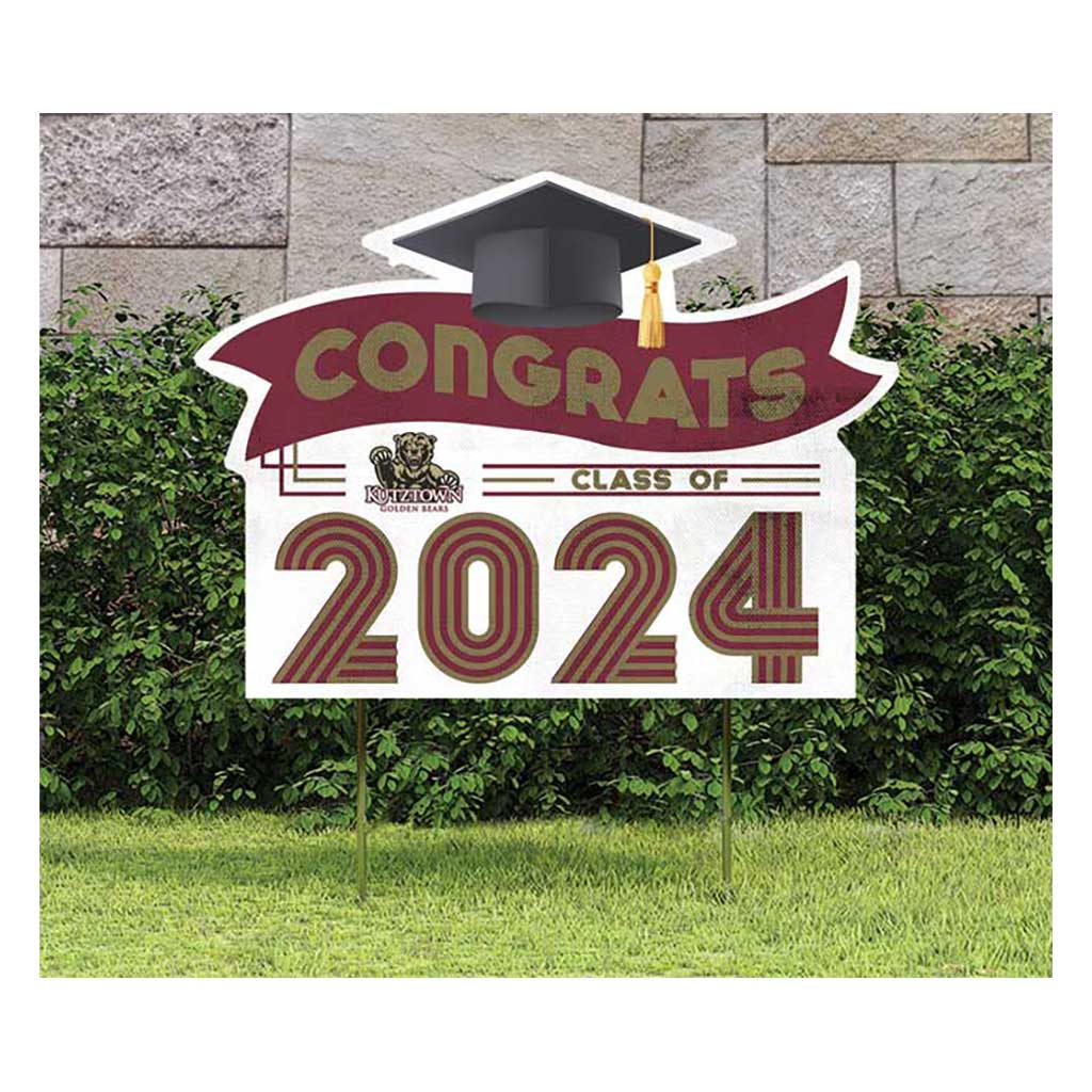 18x24 Congrats Graduation Lawn Sign Kutztown Golden Bears