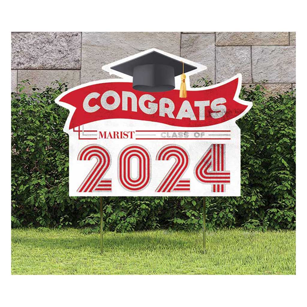 18x24 Congrats Graduation Lawn Sign Marist College Red Foxes