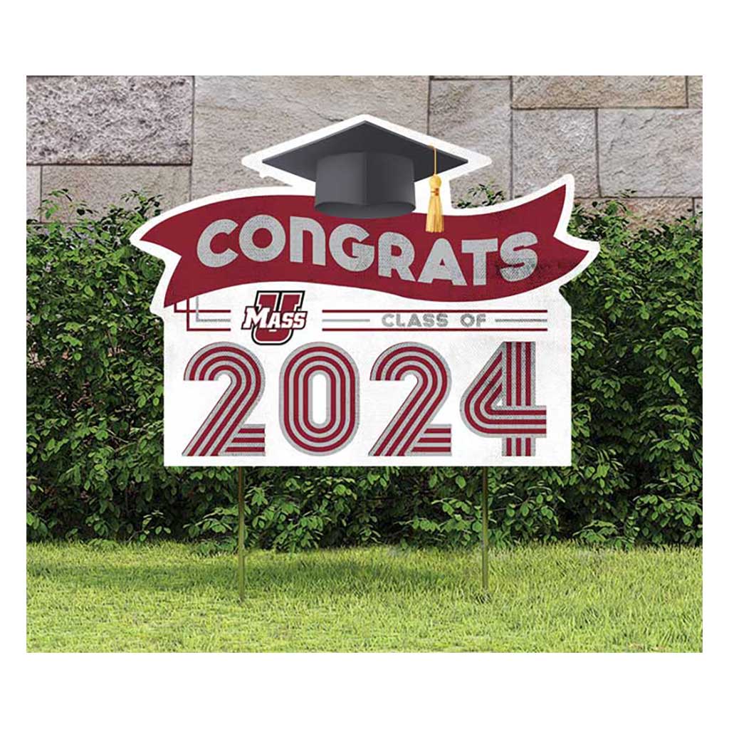 18x24 Congrats Graduation Lawn Sign UMASS Amherst Minutemen