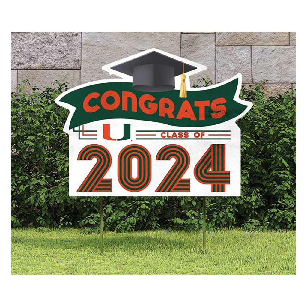 18x24 Congrats Graduation Lawn Sign Miami Hurricanes