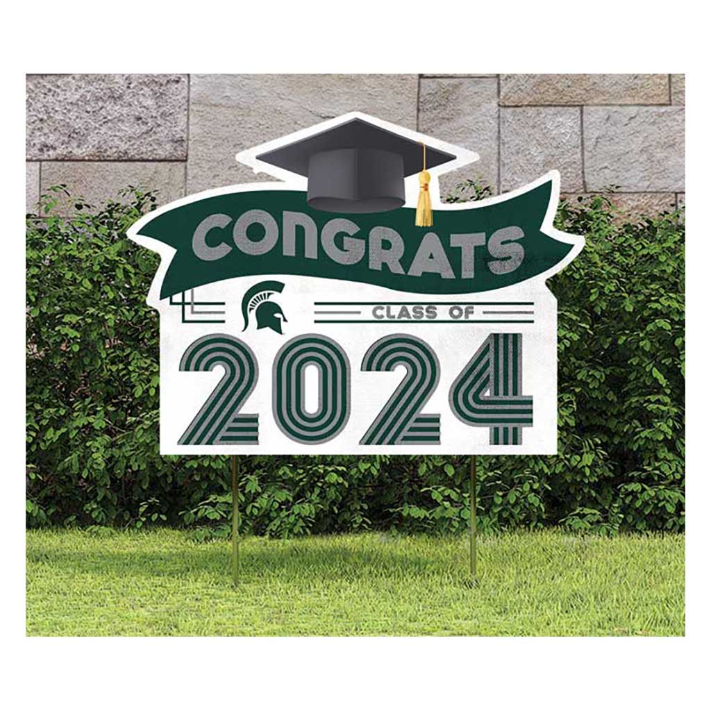 18x24 Congrats Graduation Lawn Sign Michigan State Spartans