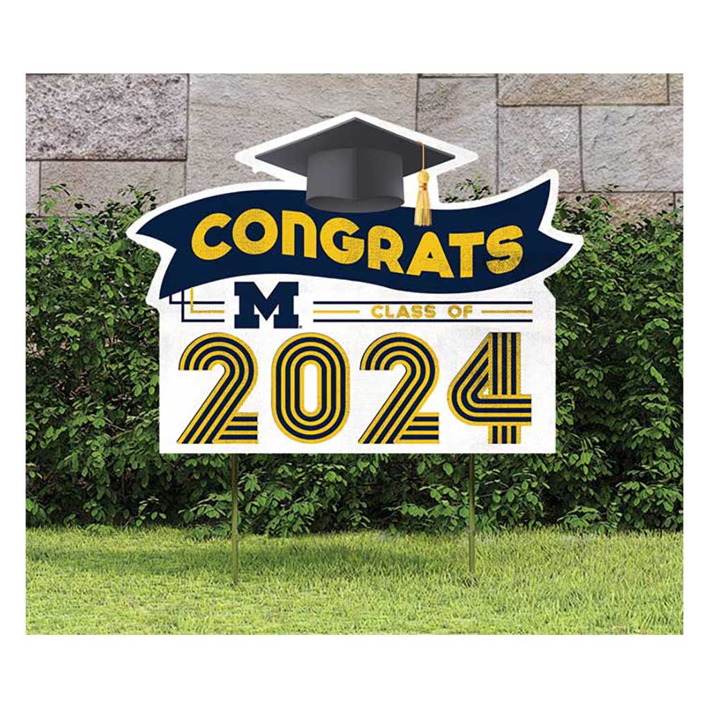 18x24 Congrats Graduation Lawn Sign Michigan Wolverines