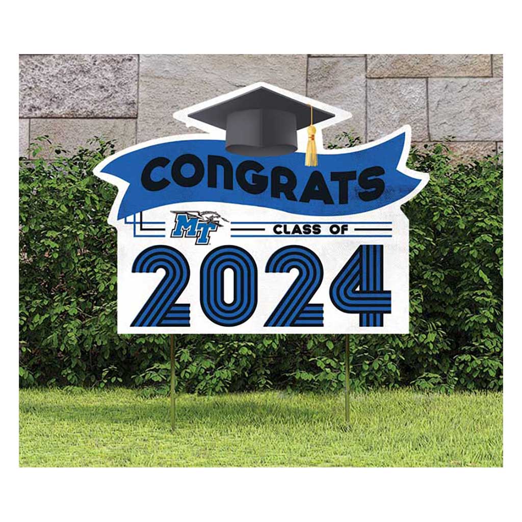 18x24 Congrats Graduation Lawn Sign Middle Tennessee State Blue Raiders