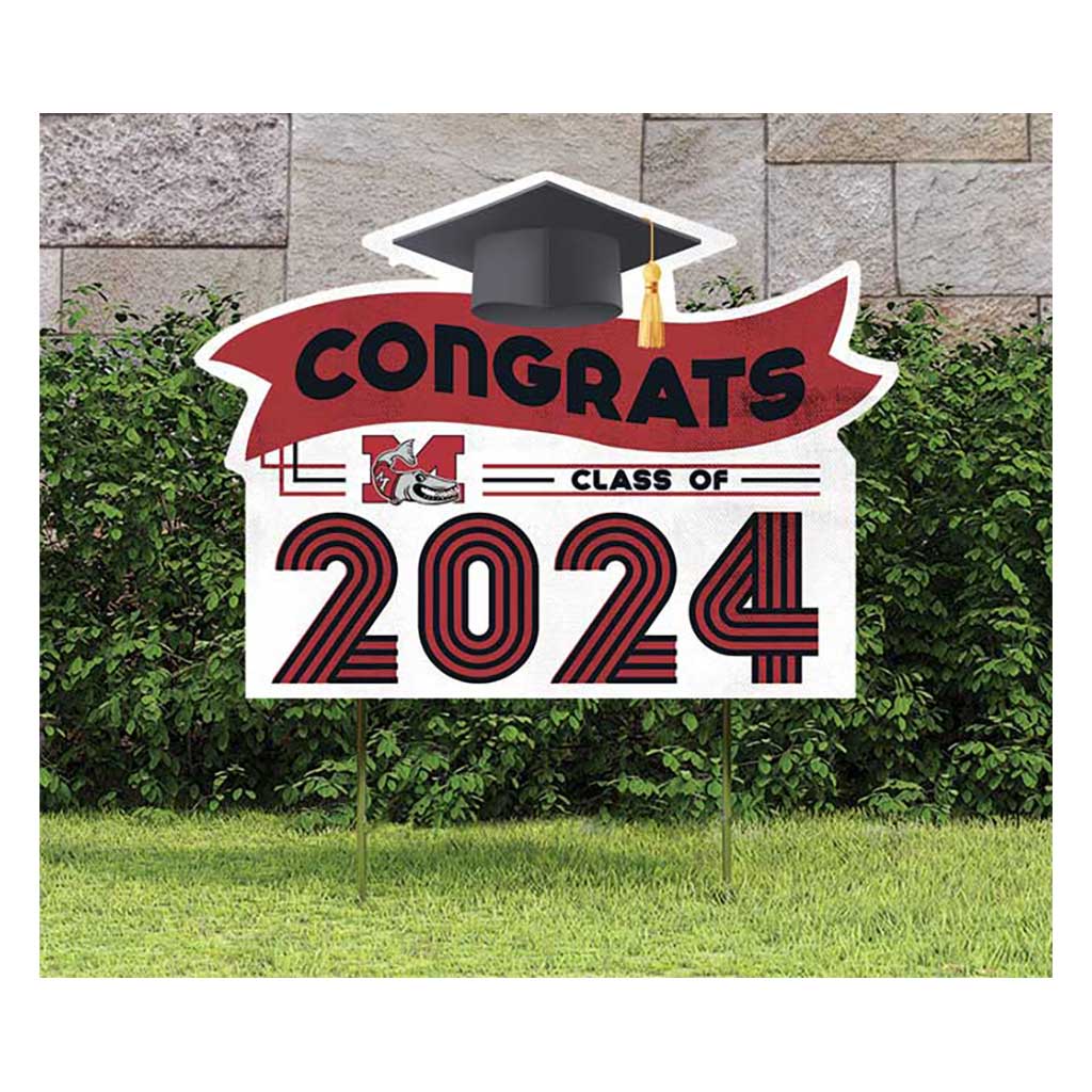 18x24 Congrats Graduation Lawn Sign Muskingum Fighting Muskies