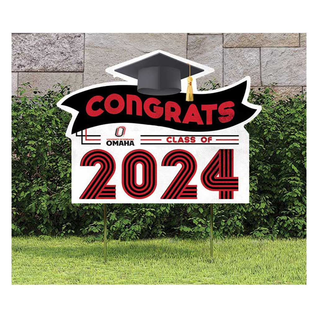 18x24 Congrats Graduation Lawn Sign Nebraska at Omaha Mavericks