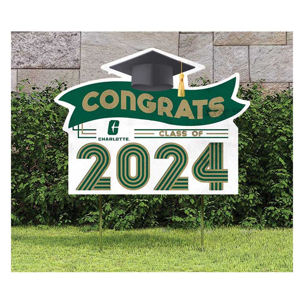 18x24 Congrats Graduation Lawn Sign North Carolina Charlotte 49ers