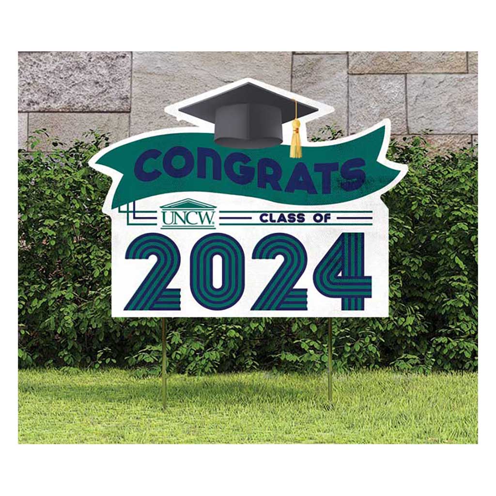 18x24 Congrats Graduation Lawn Sign North Carolina Wilmington Seahawks