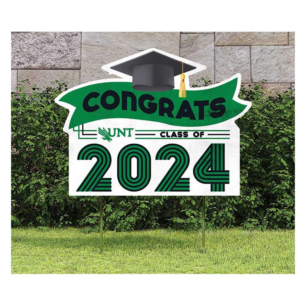18x24 Congrats Graduation Lawn Sign North Texas Mean Green