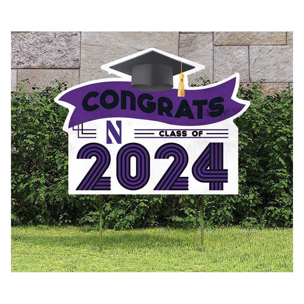 18x24 Congrats Graduation Lawn Sign Northwestern Wildcats