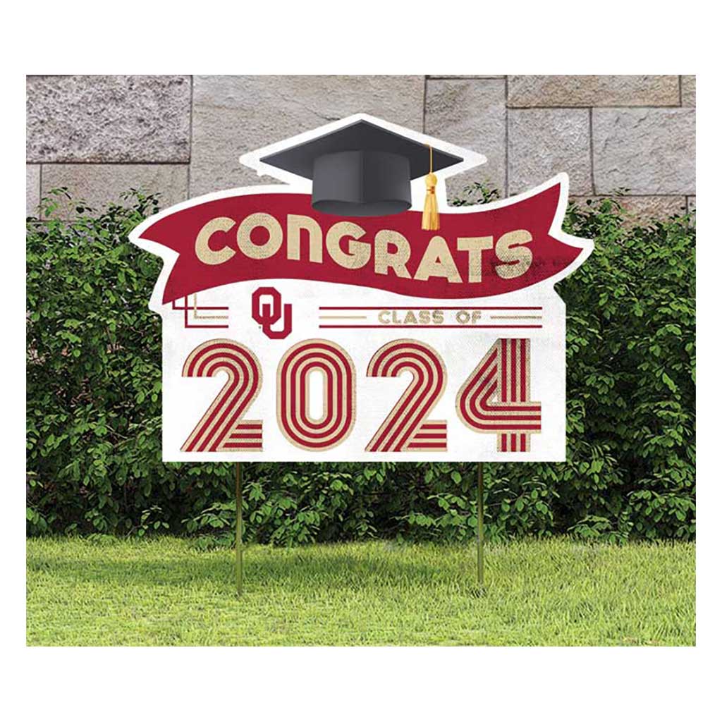 18x24 Congrats Graduation Lawn Sign Oklahoma Sooners