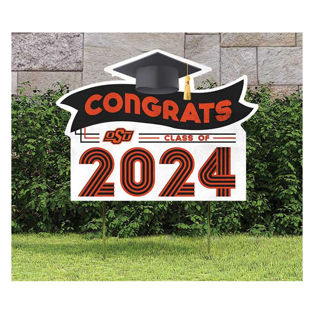 18x24 Congrats Graduation Lawn Sign Oklahoma State Cowboys