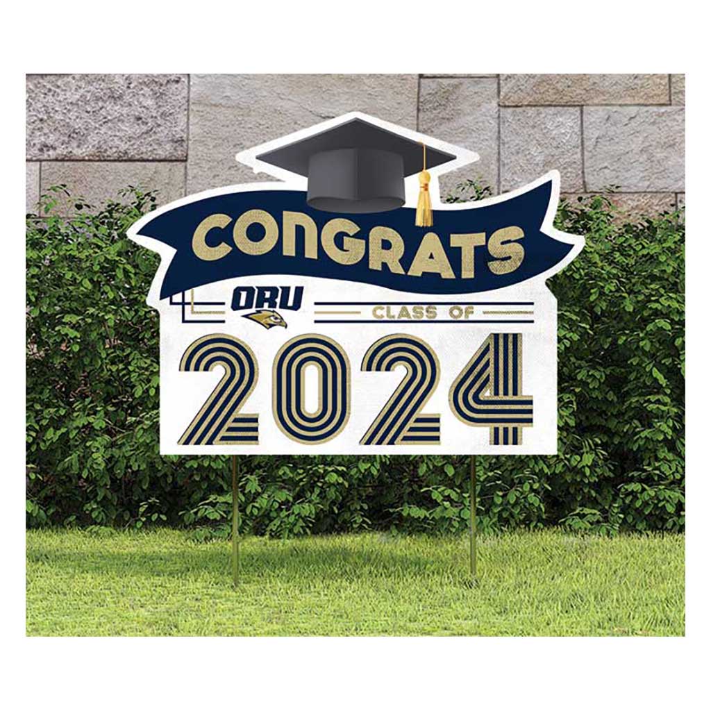 18x24 Congrats Graduation Lawn Sign Oral Roberts Golden Eagles