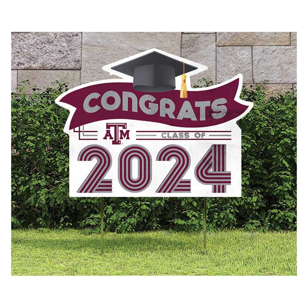 18x24 Congrats Graduation Lawn Sign Texas A&M Aggies